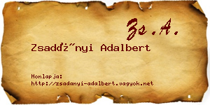 Zsadányi Adalbert névjegykártya